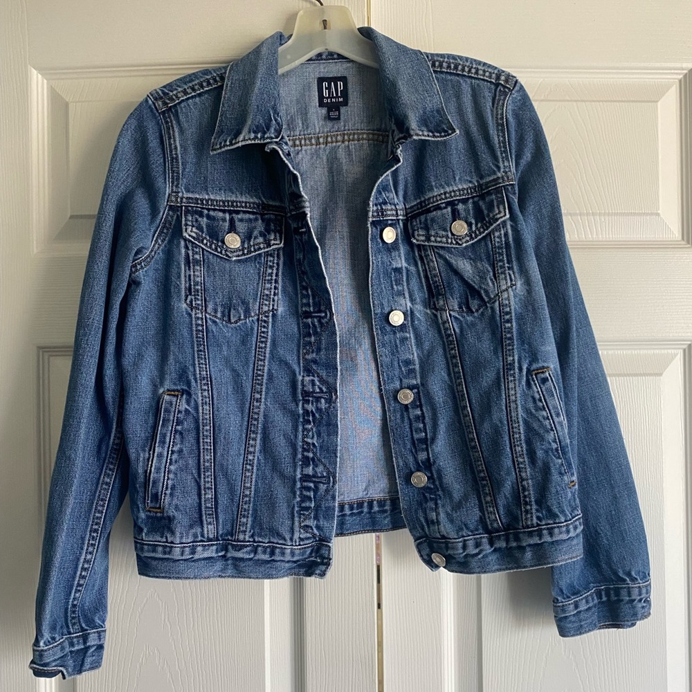 GAP denim icon saddle blue jacket